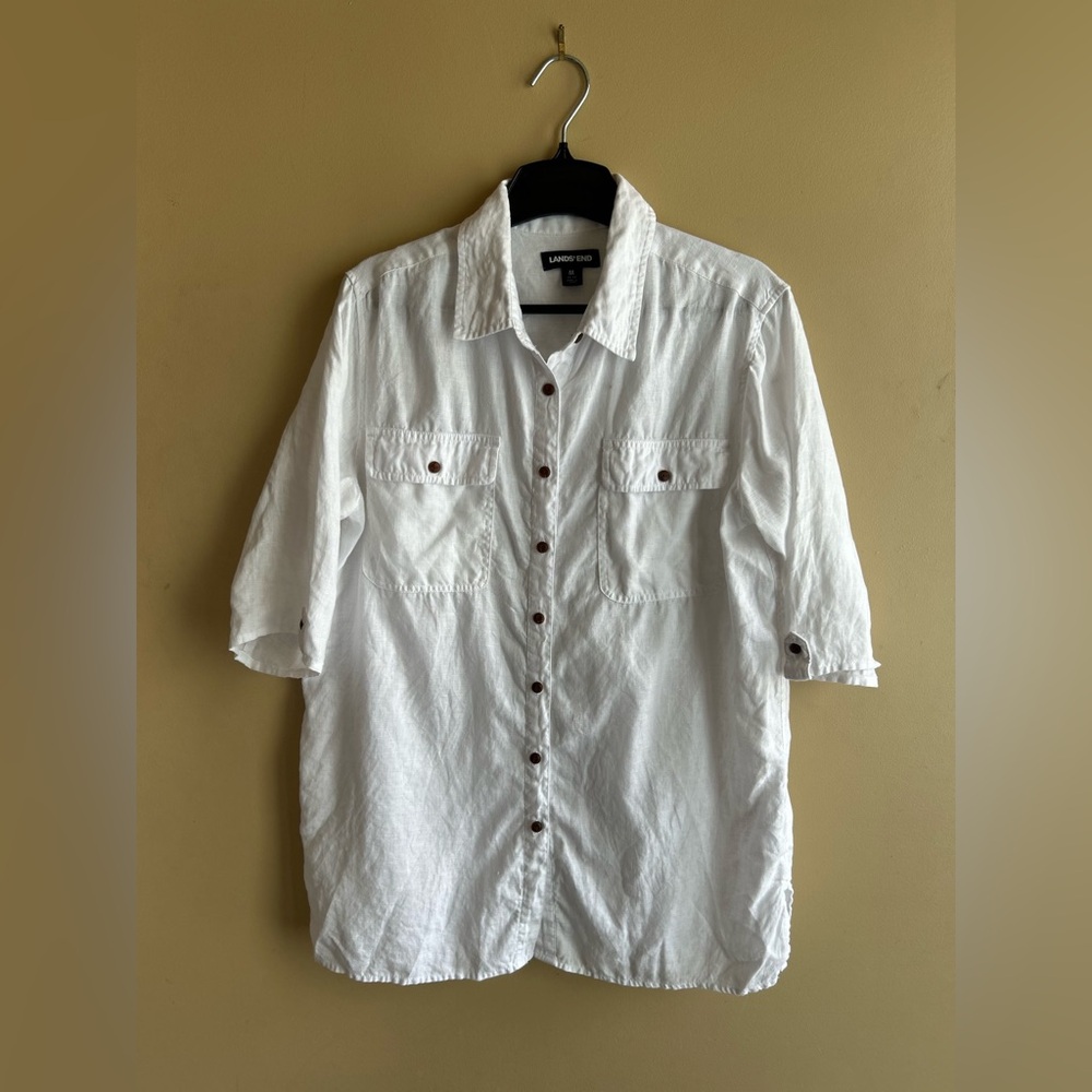 Lands' End Button-Front Utility Shirt